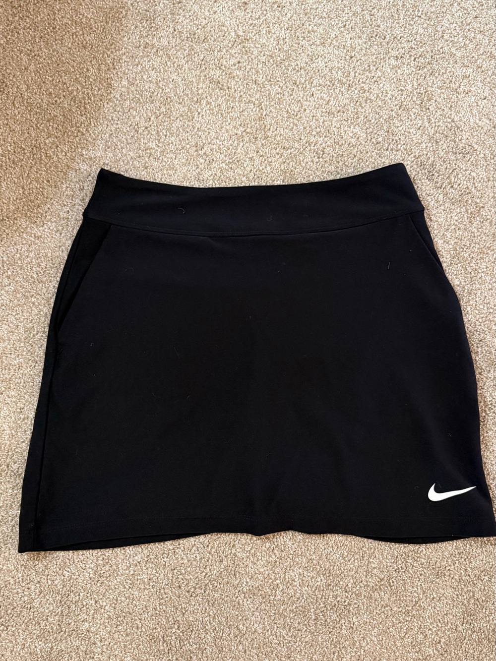 Nike DRI-FIT Black Women's Athletic Skort with White Swoosh